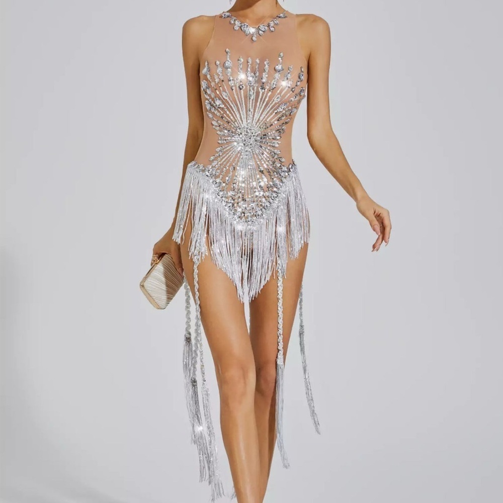 Stunning Silver Embellished Dress